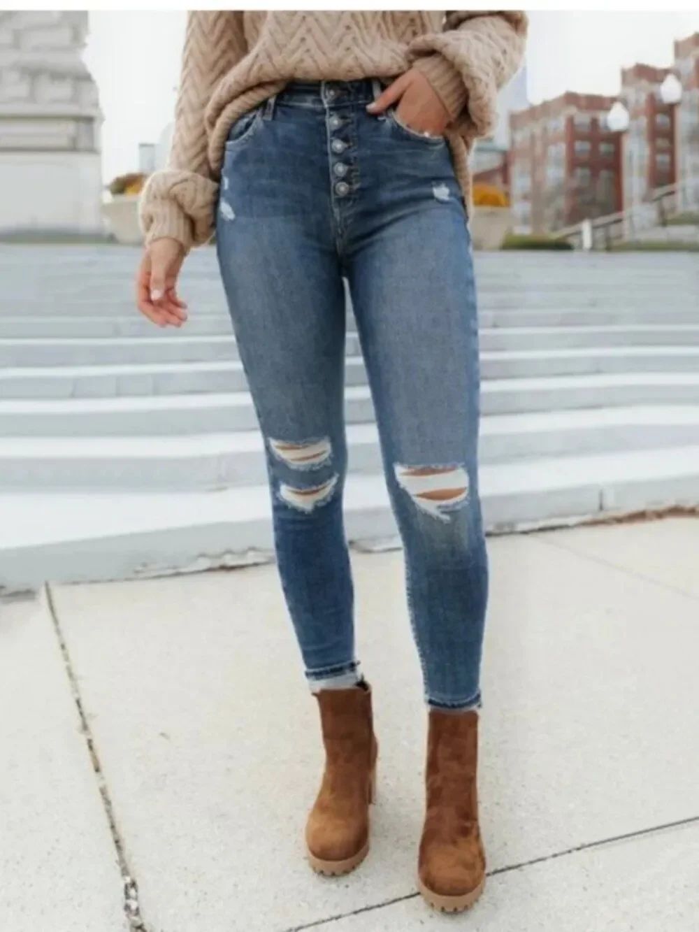 Free People Sabrina Distressed Skinny jean | Size 31